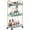 Green, variant on Movanne 3-Tier Rolling Acrylic Storage Cart with Hooks, Baskets & Lockable Wheels – Kitchen, Bathroom, Office