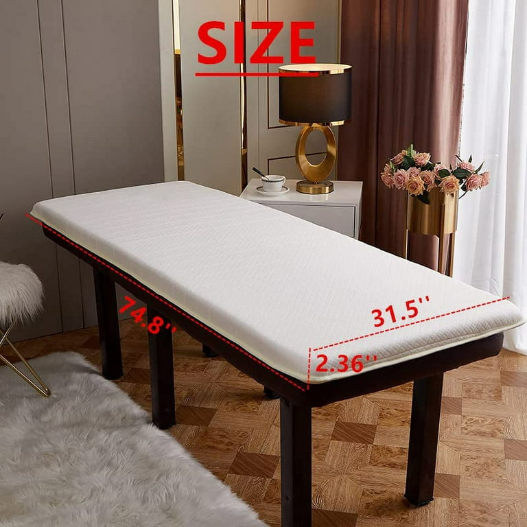 iMeshbean 5 layers Memory Foam & Latex Massage Table Bed Mattress Topper  with Elastic Straps and Non-Slip Particles to secure to Table ((Massage  Table
