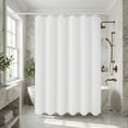 thumbnail image 6 of Unique Bargains Solid Polyester Shower Curtain Sets with 12 Hooks White 71"W x 71"L, 6 of 8