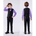 thumbnail image 3 of ETHAN Boy's 5-Piece Suit Boys' Formal Suit Set with Vest Pants and Tie Toddler Formal Dresswear Set Purple 16 Years, 3 of 7