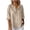 Khaki, variant on Kukoosong Women T-shirts Solid Color Elbow-length V-neck Loose Fit Cute Style Soft Comfortable Fabric Summer Daily Wear Tops Tee Shirt for Women