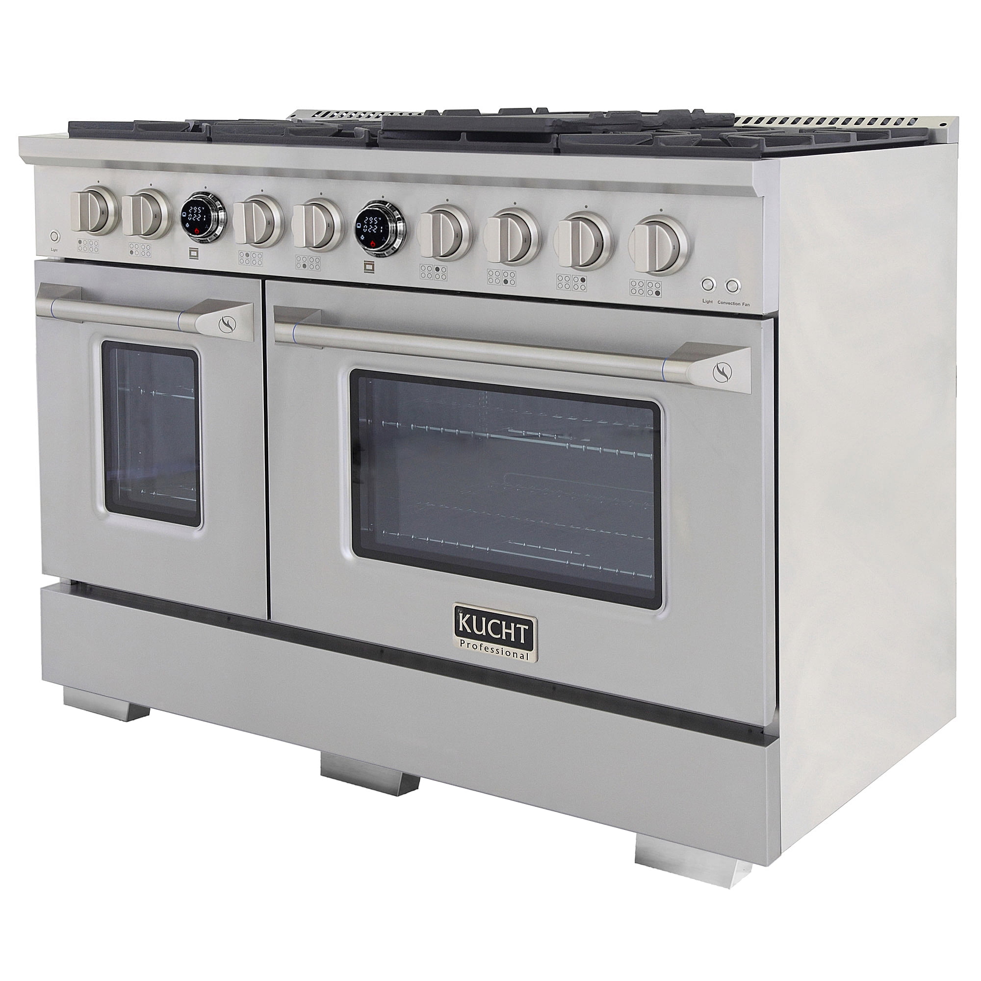 48 in. 6.7 cu. ft. 8 Burners Dual Fuel Range for Propane Gas in Stainless Steel.