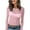 #517-Pink, variant on Roncen Women's Lace Trim Tops - Long Sleeve Round Neck Slim Fit Cropped Top Casual Chic Blouse for Daily Wear