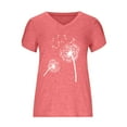 thumbnail image 4 of Womens 2024 Summer Casual T-Shirts V Neck Petal Short Sleeve Tops Loose Comfy Office Blouse Lightweight Cute Tunic Tops, 4 of 4