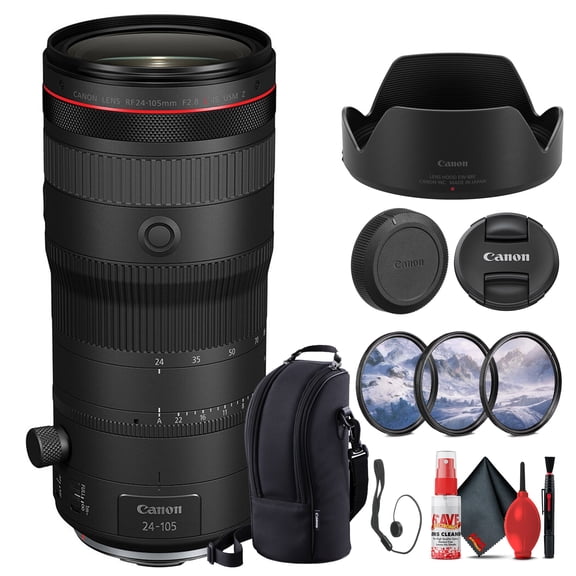 Canon RF 24-105mm F/2.8 L IS USM Z Lens (Canon RF) for Events, Photojournalism, Portraiture, Studio Work & Video Creation (6347C002)   Filter Kit   Cap Keeper   Cleaning Kit (International Version)