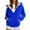 Blue, variant on Women's Fall Jackets Fleece Lined Zipper Hoodie Oversize Solid Warm Hooded Sweatshirt With Pocket Lightweight Outwears