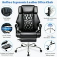 thumbnail image 2 of Hoffree 3 PCS Executive Office Chair Big and Tall Office Chair 550lb Wide Seat Ergonomic Computer Desk Chair High Back Leather Chair with Lumbar Back Support for Home Office Black, 2 of 7