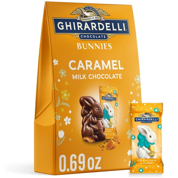 GHIRARDELLI Easter Caramel Milk Chocolate Bunnies, .69 oz Bag