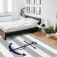 thumbnail image 6 of Area Rugs Indoor Non-Slip Rectangle Rug 4x6 Ft Grey Stripes Anchor Nautical Geometric Rug Rubber Backing Floor Mats Non Shedding Home Decor Carpet for Entryway Living Room, 6 of 8