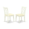 thumbnail image 3 of 3Pc Dinette Set - Round Kitchen Table & 2 Linen Chairs - White Finish - Small Space Dining, 3 of 5