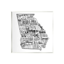 Stupell Industries Georgia State Map Shape City Typography Graphic Art Unframed Art Print Wall Art, Design by The Saturday Evening Post