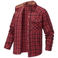 thumbnail image 6 of Mens Western Flannel Shirt Pearl Snap Long Sleeve Checkered Plaid Regular Fit Shacket Lightweight Christmas Jacket, 6 of 7