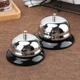 thumbnail image 7 of ZHUYING Call Bell 2 Packs 3.35 Inch Diameter with Metal Anti-Rust Construction, ring bell,Desk Bell for Hotels, Schools, Restaurants, Reception Areas, Hospitals, Warehouses(Silver), 7 of 7