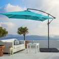 thumbnail image 2 of ACEGOSES 8.2x8.2ft Square Offset Patio Umbrella with Base, Outdoor Hanging Umbrella with Steel Ribs for Deck, Balcony and Garden,Lake Blue, 2 of 7