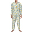 thumbnail image 3 of Naloa Daisies Flowers Men’s Pajamas Set - Long Sleeve Button Down Sleep Shirt and Pajama Bottoms Sleepwear Set-XX-Large, 3 of 7