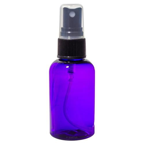 Purple Plastic Boston Round Fine Mist Spray Bottle with Black Sprayer