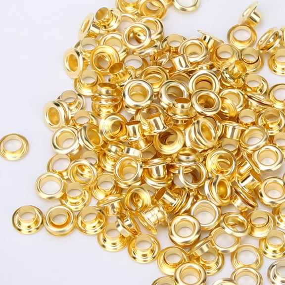 DOACT 100 Pcs Grommets Eyelets, 5MM Brass Eyelets Solid Metal Antique Style Eyelet Repair Replacement With 100Pcs Gasket Kit