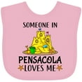 thumbnail image 3 of Inktastic Someone in Pensacola Loves Me Beach Vacation Boys or Girls Baby Bib, 3 of 4
