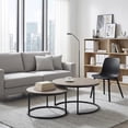 thumbnail image 5 of CENSI Round Nesting Coffee Table Set of 2, 31.5" Modern Grey Wash Oak Wood & Metal Frame, Industrial Circle Stacking Accent Tables for Living Room, Rustic Farmhouse Decor, Easy Assembly, 5 of 9