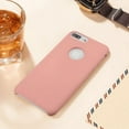 thumbnail image 5 of Apple iPhone 7 Plus /8 Plus Phone Case Slim Fit Thin Hybrid Liquid Silicone Soft Gel Rubber Shockproof PINK Cover with Soft Microfiber Cloth Lining Cushion Case for iPhone 8 Plus, iPhone 7 Plus, 5 of 6