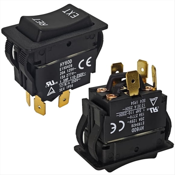 2 Interruptores Basculantes HY60D para Reinicio Automático, Control RET-EXT, Inversión Bidireccional del Motor, Interruptor de Equipo Mecánico.