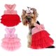 thumbnail image 1 of HYLYUN Vestidos para Cachorros Paquete de 2 - Vestido de Princesa de Malla a Rayas para Perros con Pajarita Cachorro Tutús para Perros Pequeños Niñas Ormromra WMZL-2069-3, 1 of 7