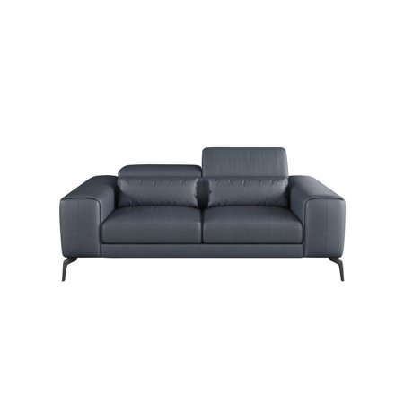 Smokey Gray Italian Leather CAVOUR Loveseat EUROPEAN FURNITURE Contemporary