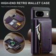 thumbnail image 2 of Case Designed for Google Pixel 9 / 9 Pro, Detachable Back Card Pockets, Magnetic Zipper PU Leather Kickstand Classic Rugged RFID Blocking Phone Case Cover for Google Pixel 9 / 9 Pro, Purple, 2 of 14