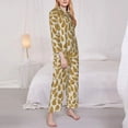 thumbnail image 5 of Wukai Gold Drops Print Women's Pajama Set - Soft Long Sleeve Sleepwear for Comfort and Style-Medium, 5 of 9