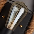 thumbnail image 5 of E27 Creativity Retro Hemp Rope Wall Lamp Wrought Iron Matte Industrial Style Wall Light High Light Transmittance Living Room Cafe Corridor Lights Bedroom Bedside Lamp, 5 of 6