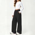 thumbnail image 7 of yillto Girls Fleece Sweatpants Wide Leg Baggy Elastic Waist Fall Winter Casual Warm Sweat Pant 5-15T, 7 of 7