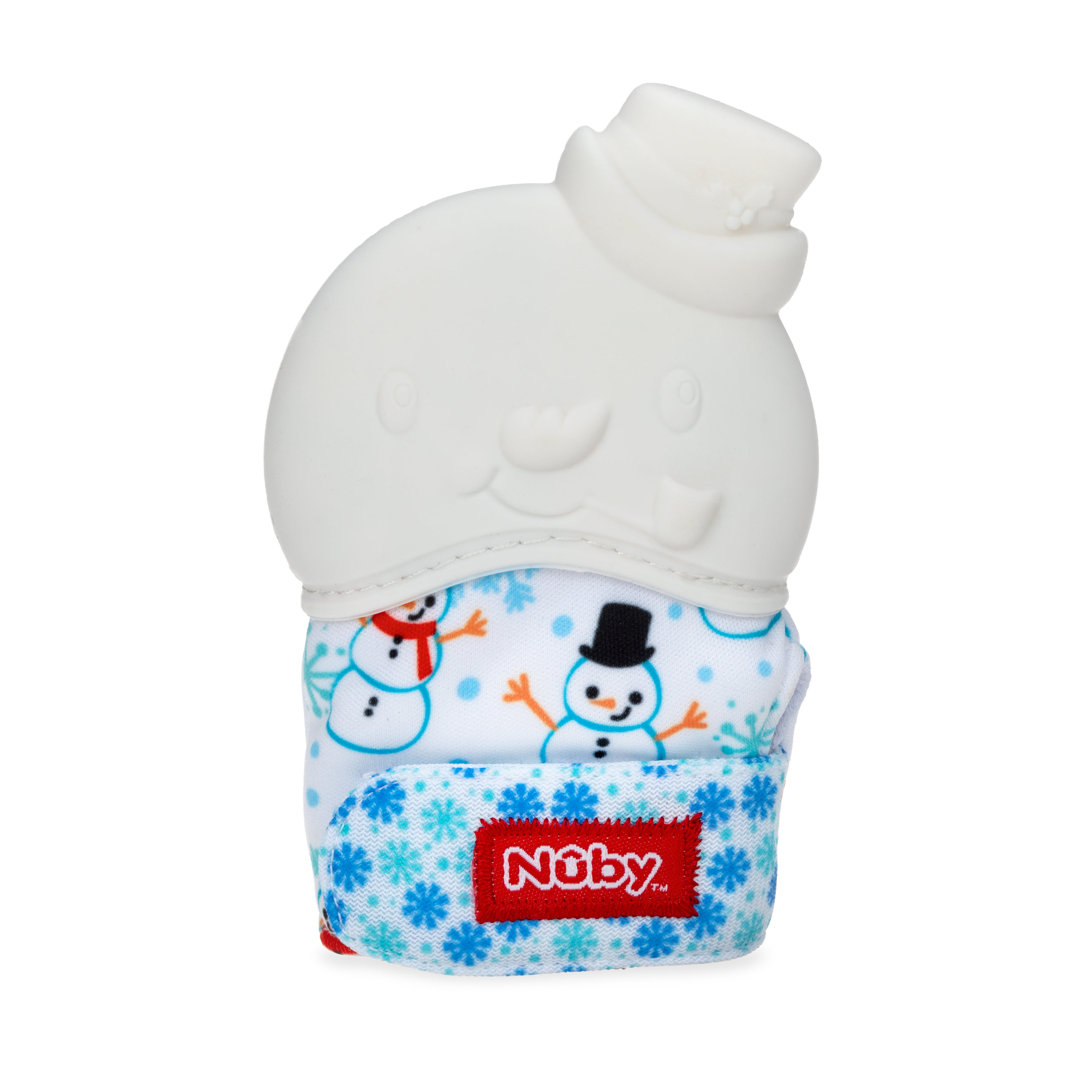 Nuby Happy Hands Holiday Soothing Teething Mitten, Snowman - Walmart.com