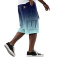 thumbnail image 2 of Men Ombre Gradient Solid Color Corduroy Cargo Shorts Drawstring Elastic Waist Multi Pockets Knee Length Five Inch Casual Shorts For Summer Beach Vacation Outdoor Travel, 2 of 6