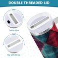 thumbnail image 3 of Yayeee 30oz Stainless Steel Tumbler with Straw and Handle Double-Wall Insulated Travel Water Bottle, Vibrant Green Tartan Pattern, 3 of 8