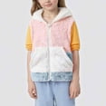 thumbnail image 5 of DxhmoneyHX Girls Jacket Soft Comfy Warm Fleece Vest Fall Winter Fashion Color Block Sleeveless Coat Full Zip up Hoodie with&nbsp;Pockets Size 110, 5 of 5