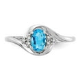 thumbnail image 5 of Real 14kt White Gold Blue Topaz and Diamond Ring Size: 7; for Adults and Teens; for Women and Men, 5 of 5