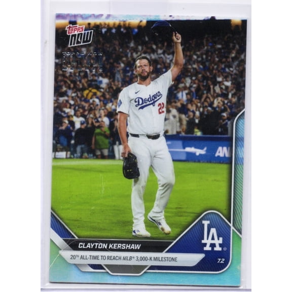 2025 Topps Now Clayton Kershaw #P373 Platinum Member Los Angeles Dodgers Baseball Card