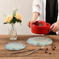 thumbnail image 6 of SKYSONIC Snowman Christmas Cute Pot Holders Trivets, 2 Pcs Heat Resistant Trivets,Winter Bauble Blue Cotton Thread Weave Mats for Hot Pads Pans Pot Bowl Teapot for Kitchen Decor, 6 of 7