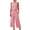 Pink, variant on Summer Vacation 2 Piece Outfits For Women 2024 Sleeveless Crop Top Capri Wide Leg Pants Matching Lounge Set Linen Sets