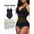 thumbnail image 3 of Women's Lace Bodysuit Tummy Control Shapewear with V-Neck and Backless Design, 3 of 6
