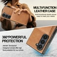 thumbnail image 4 of for Samsung Galaxy Z Fold 4 Wallet Case, Detachable PU Leather Purse Phone Cover with Flip Stand, Support Magnetic Charging, Shockproof Protective Case for Samsung Galaxy Z Fold 4, Brown, 4 of 8