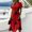 Deep Red, variant on Womens Halloween Dress Pumpkin V Neck Skeleton Vintage Wedding Guest Dress Ghost Short Sleeve Casual Wrap Dresses 3XL