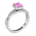 thumbnail image 3 of Mauli Jewels Rings for Women 0.90 Carat Diamond and Cushion Shaped Pink 4-prong 10K White Gold, 3 of 7