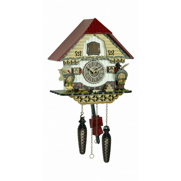 Quartz Cuckoo Clock Black forest house with music TU 4256 QM