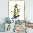 thumbnail image 2 of Designart 'Abstract Cactus Houseplant' Traditional Framed Canvas Wall Art Print, 2 of 5