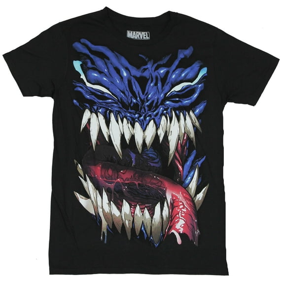 Venom (Marvel Comics) Mens T-Shirt - Giant Toothy Venom Mouth Image (Small)