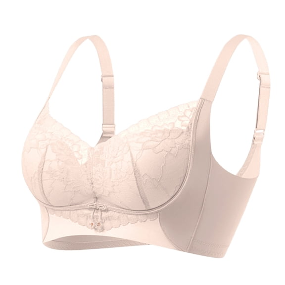 Gytharion Women's Lace Spliced Bras Wire Free Push Up Breathable Adjustable Straps Bras Solid Color Comfort Soft Everyday Bras