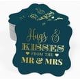 thumbnail image 2 of Inkdotpot Pack Of 100 Real Gold Foil Bracket Shape Paper Tags Hugs & Kisses From The Wedding Favor Hang Tags, 2 of 7