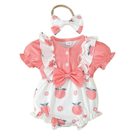 

Girls Short Sleeve Ruffles Fruits Prints Romper Bodysuits Clothes Kid Rompers for Girls Baby Girl Long Sleeve Shirts Items Baby Girls Long Sleeve Bodysuits in Baby Summer Clothes Long Sleeve Big Girls