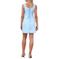 thumbnail image 3 of INSPIRE CHIC Women's Short Party Dresses Jacquard Embroidery Floral Sleeveless Square Neck Mini Prom Cocktail Dress Light Blue XL, 3 of 6